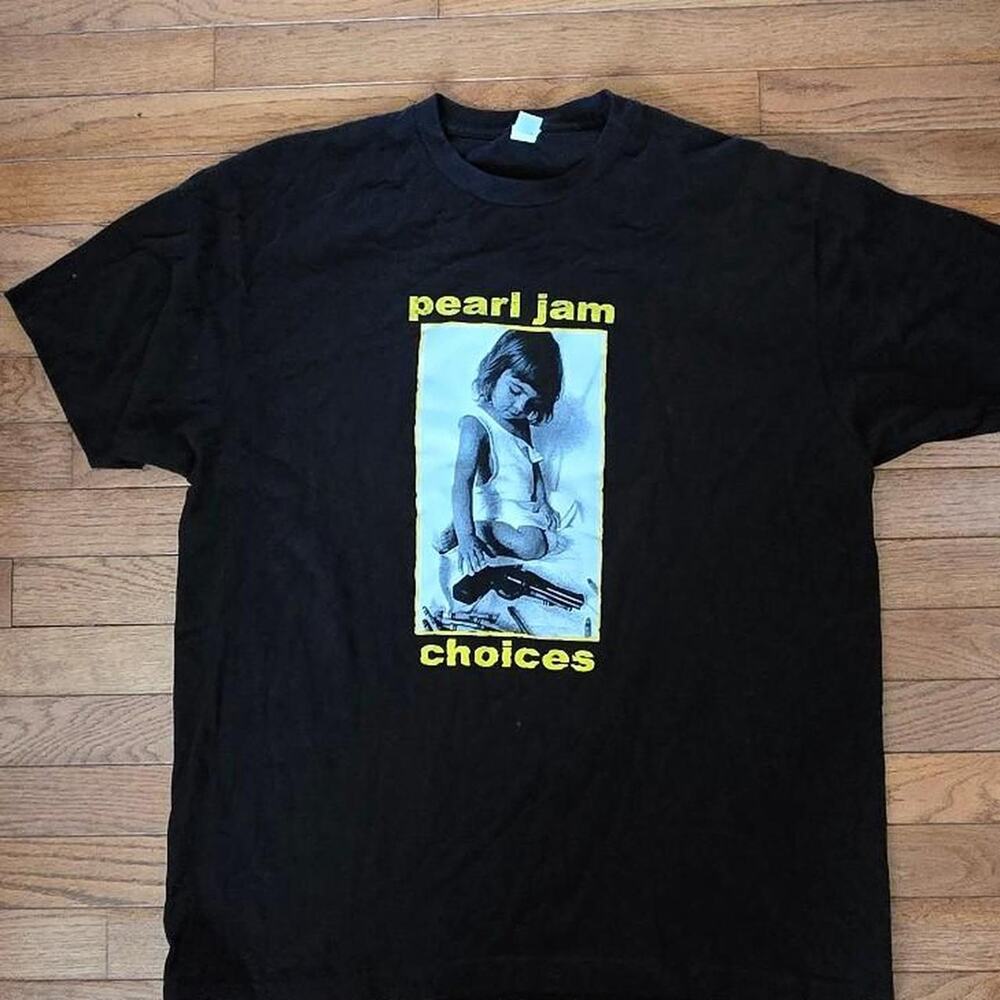 Pearl jam band black choices tee shirt XL 90s y2k